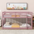 thumbnail image 2 of Twin Over Twin Floor Bunk Bed,Pink Lower Height Design Provides, 2 of 9