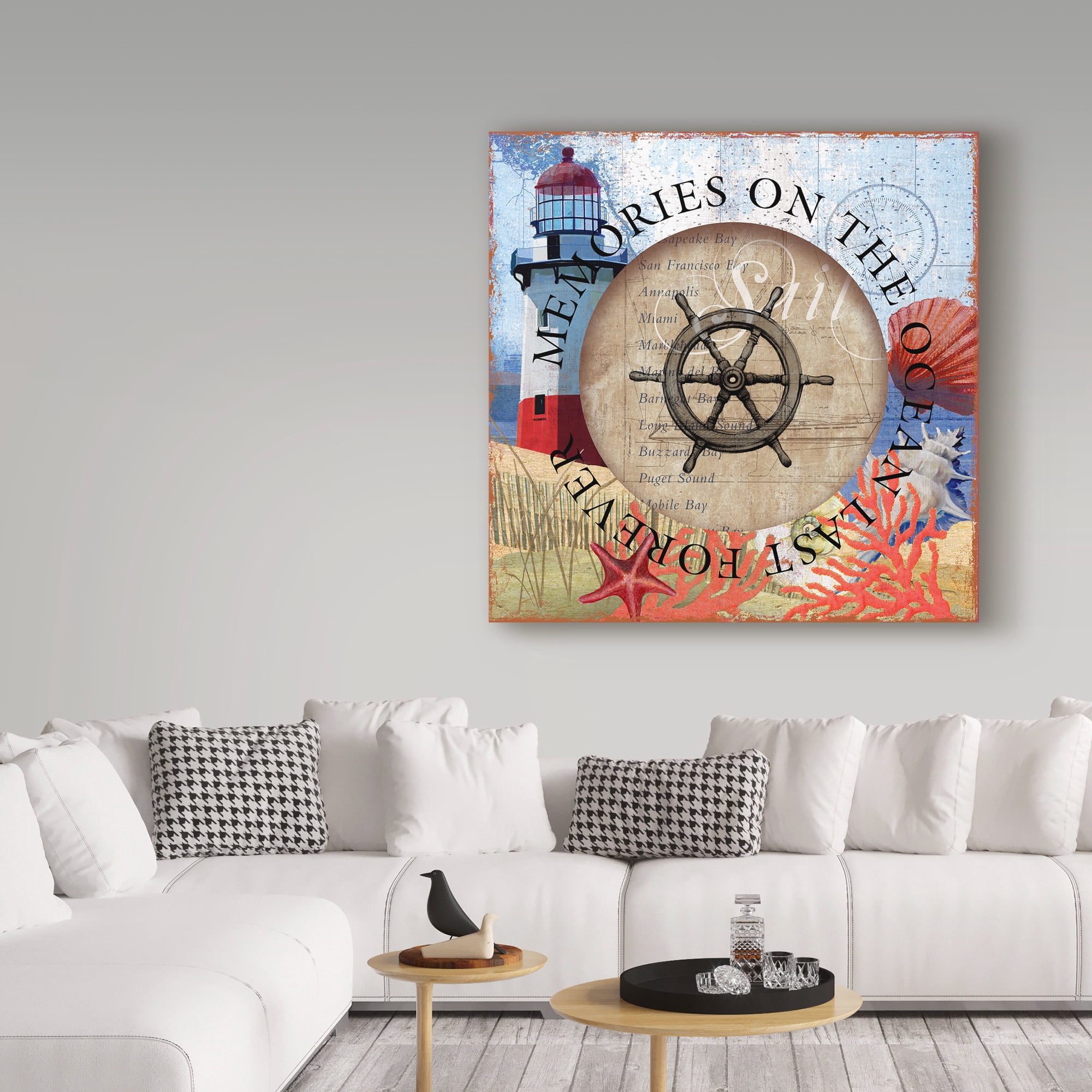 Trademark Fine Art 'Circled Lighthouse 1' Canvas Art by Art Licensing Studio