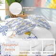 thumbnail image 2 of 3 Piece Summer Lemon Duvet Cover Set Full Size, Microfiber Comforter/Quilt Cover with Corner Ties and 2 Pillowcases, Navy Blue Spring Floral Botanical All Season Soft Bedding with Zipper Closure, 2 of 8
