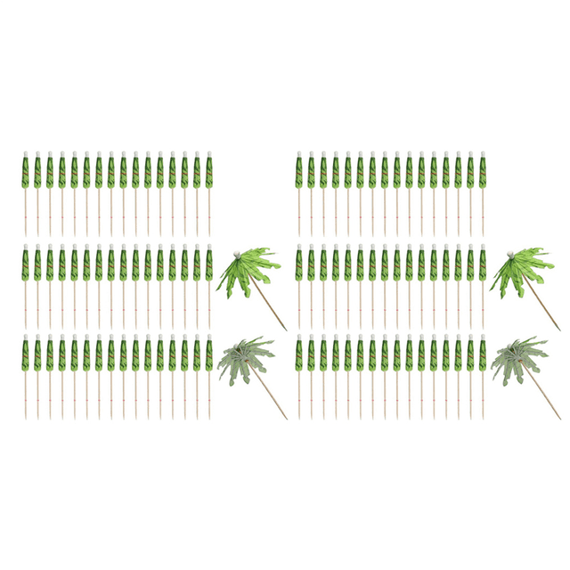 100Pcs Umbrellas for Drinks, Coconut Palm Tree Umbrella Toothpicks, Tropical Umbrella Decorations for Cupcake