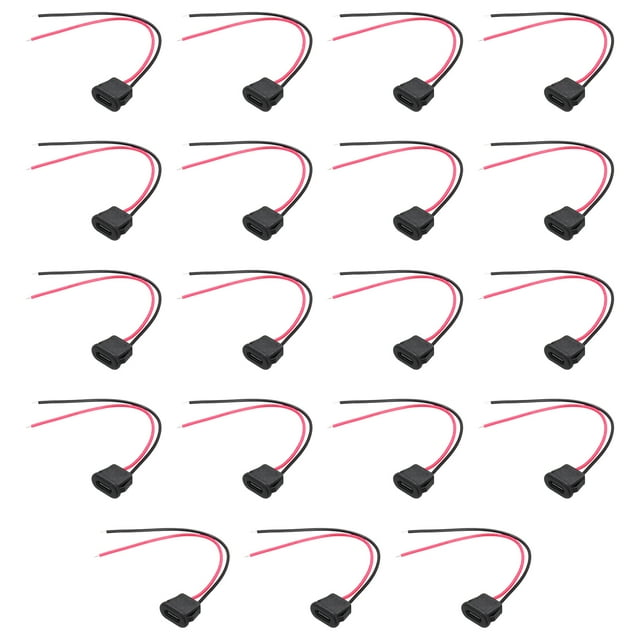 Uxcell 15pcs Type-C Female Chassis 2 Pin Wire, 5V 3A Square USB-C Female Socket to Pigtail Waterproof Terminal Extension Cable for PC, LED Lamps, Laptop 4"