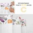 thumbnail image 2 of Watercolor Flower No Hooks Shower Curtain with Snap-in Liner Retro Purple Yellow Floral Garden Shower Curtains for Bathroom, Waterproof, Easy Install, Washable 60"x72", 2 of 9