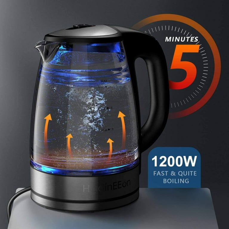 Electric Kettle with Temperature Control, 2 L/1200W Glass Electric Tea  Kettle with Auto-Shut Off, 10 Cups Electric Kettle with 12Hrs Keep Warm  Function, Boil-Dry Protection, Fast Boiling & Cordless 
