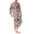 thumbnail image 2 of Wukai Fashion Tatreez2 Men's Long-Sleeve Pajama Set - Comfortable Sleepwear with Button-Down Shirt and Pants-X-Large, 2 of 6