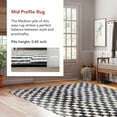 thumbnail image 3 of nuLOOM Dominique Abstract Checkered Fringe Area Rug, 6' 7" x 10' 2", Dominique Navy, 3 of 12