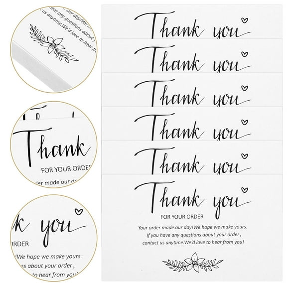 PAMINGONO 100Pcs Wedding Thank You Notes Thank You Cards Paper Rectangular Appreciation Message Writing 3.54X2.16X0.04in
