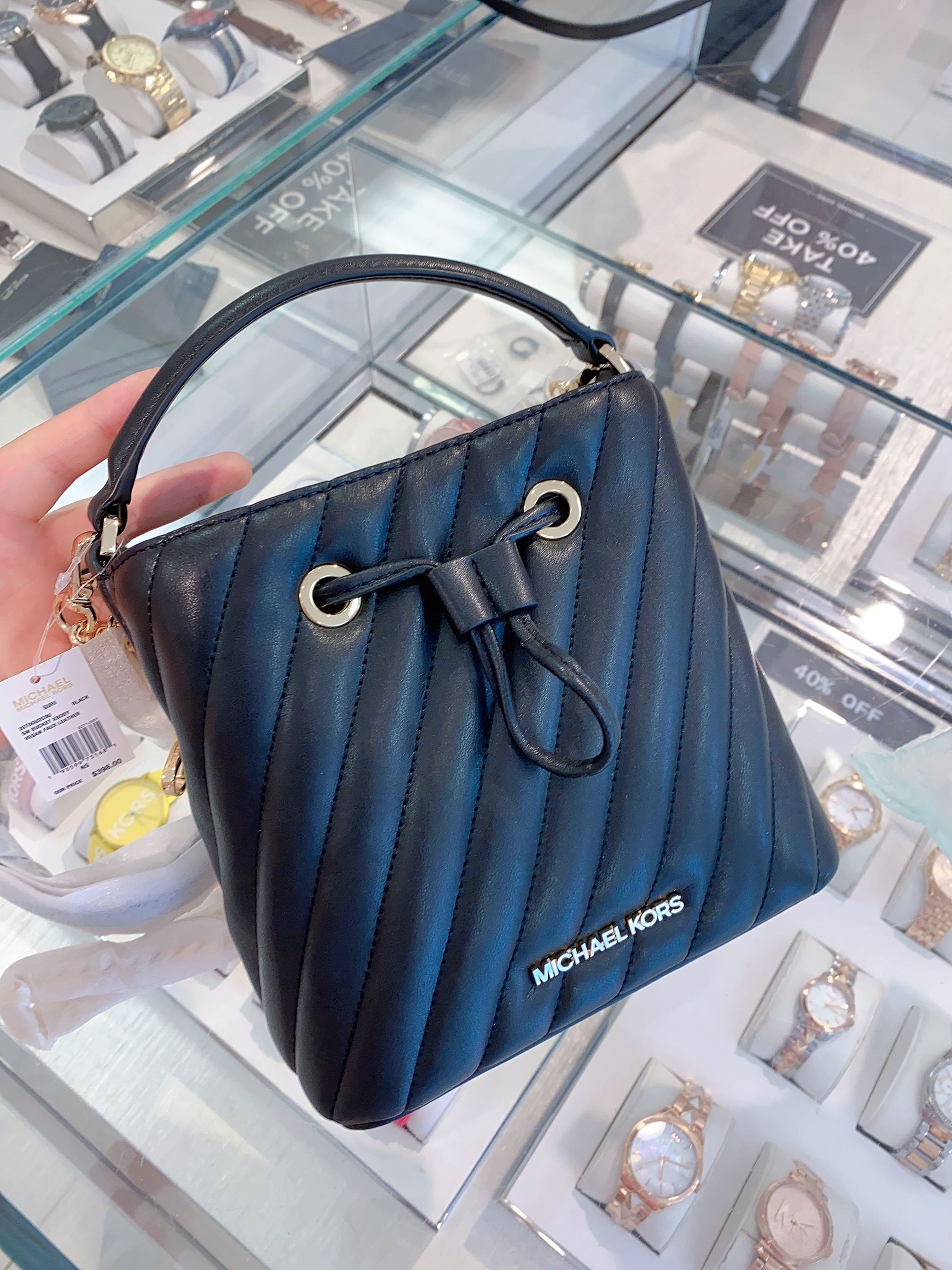 michael kors black and blue bag