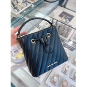 NWT Michael Kors Suri Vegan Leather Top Handle Bucket Bag Black&gold Crossbody