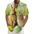 thumbnail image 4 of Mens Easter Day T Shirts Button Down Short Sleeve Fun Tops Bunny Printed Spring Casual Tees, 4 of 4