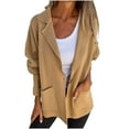 thumbnail image 3 of Zedker Blazers for Women Summer Lightweight Button 3/4 Sleeve for Women Business Casual Suit Jacket with Pockets, 3 of 7