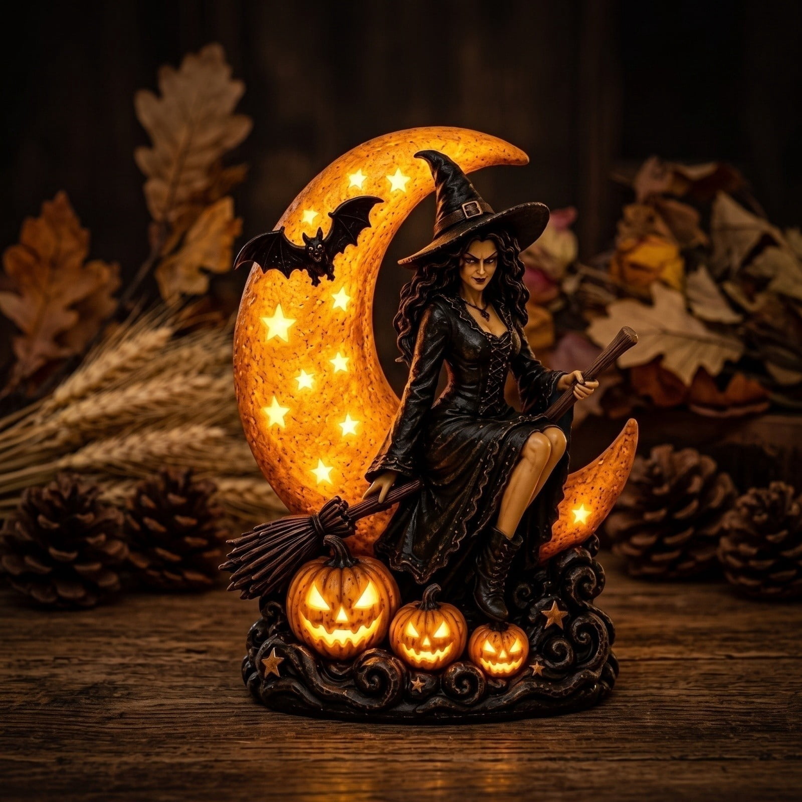 Halloween Witch Cauldron Garden Light, Outdoor Witch Light with Solar LED Projection and Garden Stake, Halloween Decor for Lawn Porch Patio Party Display