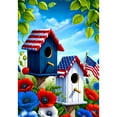 thumbnail image 2 of America Forever American Birdhouses Summer House Flag 28x40 inch Double Sided, 4th of July Birdhouse Flags, Patriotic Red White and Blue Memorial Day Spring Floral Bird House Yard Decoration, 2 of 5