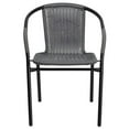thumbnail image 4 of Pemberly Row Stackable Rattan Curved Back Dining Arm Chair in Gray (Set of 2), 4 of 10