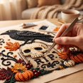 thumbnail image 4 of Diamond Art Kit Halloween Gothic Crow Skull Bead Art for Adults, Complete Set with Canvas, Tools and Materials for Spooky Halloween Wall Decor and Fall Home Displays, 4 of 6