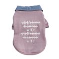 thumbnail image 2 of Flmtop Pet Cat Letter Printed Fake Two Pieces Turn-down Collar Sweater Dog Clothes Pink, 2 of 9