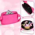 thumbnail image 4 of Cangurera FEIYITE Rosa de Chenilla con Letra C de Nylon 20x13x5 cm, 4 of 7