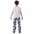 thumbnail image 4 of FORMRS Kids Pajama Pants with Pockets Size 6-8Y Boys Lounge Sleep Bottoms, Blue Cats and Hearts, 4 of 8