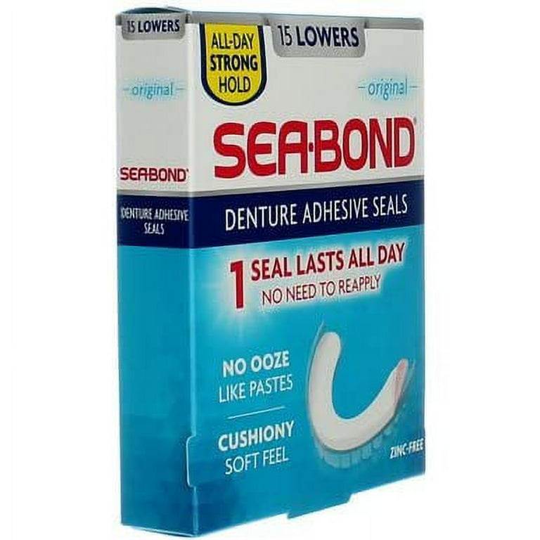 Sea Bond Original Denture Adhesive Lowers with Triple Action, 15 
