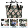 thumbnail image 2 of Tote Bag for Women - Pioneer Flower Shoulder Bag - Large Utility Work Duffle Bag with Zipper Handbag for Travel, Work, Sprots, 2 of 5