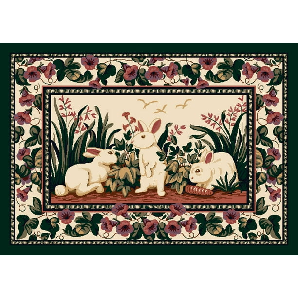 Milliken Seasonal Inspirations Area Rug Cotton Tales 03000 Bunny Easter Bunnies