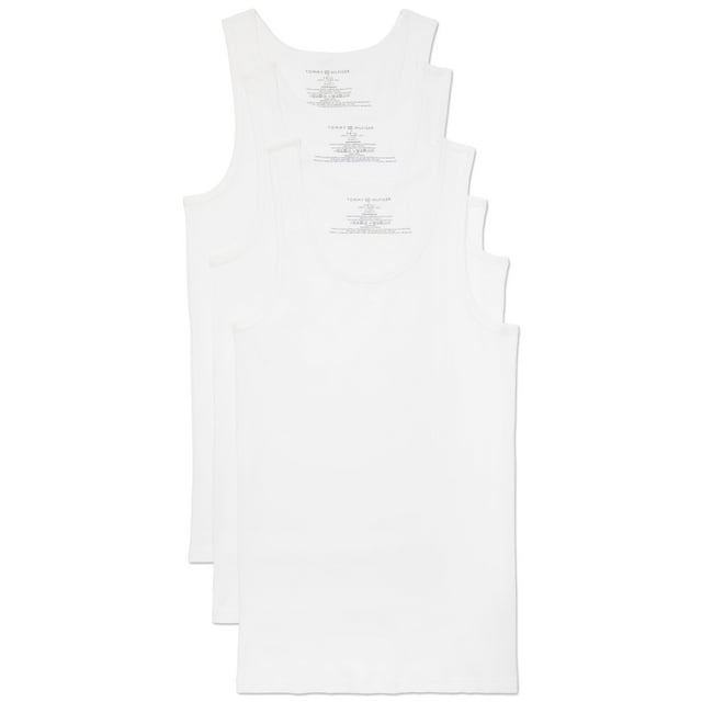 Pack de 3 camisas Tommy Hilfiger de algodón para hombre, color blanco, talla L