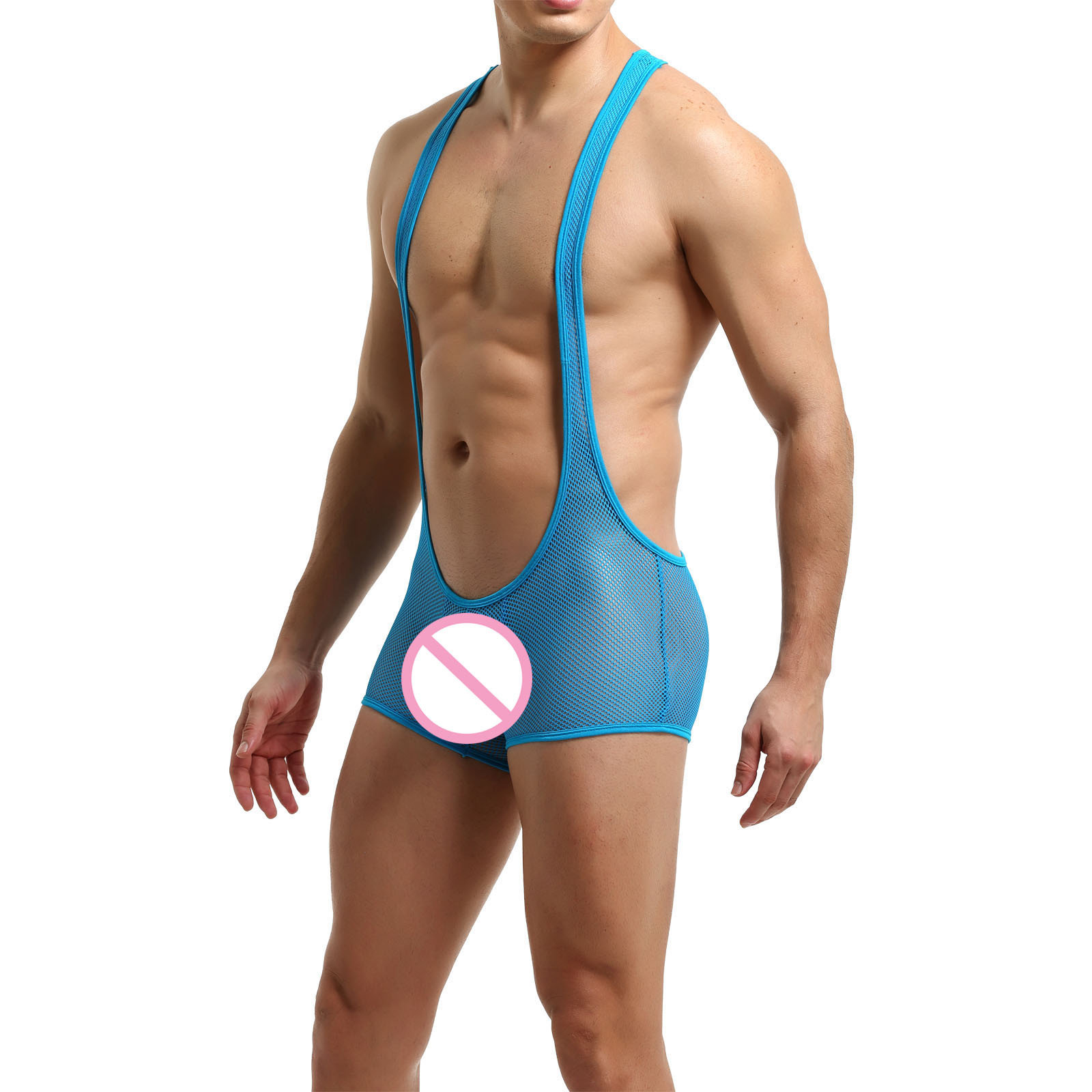 Paptzroi Male Mesh Underwear Boxers Suspender Thong Stylish Bikini