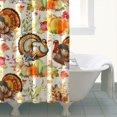 thumbnail image 3 of Happy Thanksgiving Turkey Fall Leaves Pumpkin Shower Curtain 72"x84" ,Bathroom Decorative Shower Curtains Set with 12 Hooks,Modern Waterproof Washable Shower Curtain, 3 of 4