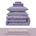 thumbnail image 4 of Virtu King Comforter Set, Botanical King Size Comforter Set, 7-Pc All Season Bedding Comforter Set, Lavender/Off White, 4 of 8