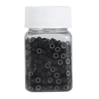 500 PCS Nano Silicone Lined Micro Ring Hair Extension Beads for Nano Tip  Human Hair Extensions 3.0x1.8x2.2 mm(Black)