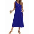 thumbnail image 2 of Fantaslook Long Tank Dresses for Women Summer Sleeveless Button Down Dress Casual Loose Beach Vacation Sundress, 2 of 8