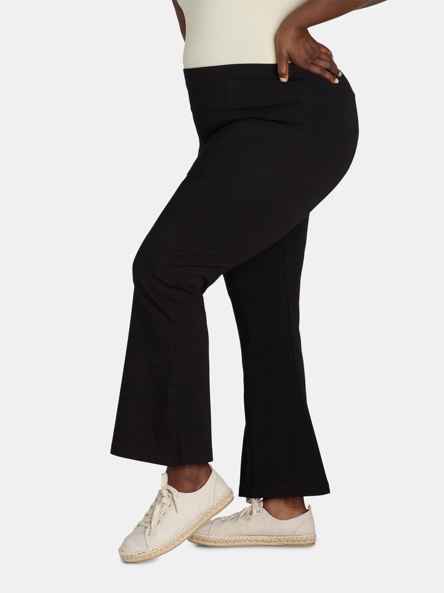 Terra & Sky Women's Plus Size Flare Legging 2-Pack