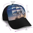 thumbnail image 2 of Xecao Moonlit Night Sea Sailboat print unisex vintage washed baseball cap, a soft and adjustable hat perfect for any casual style., 2 of 5