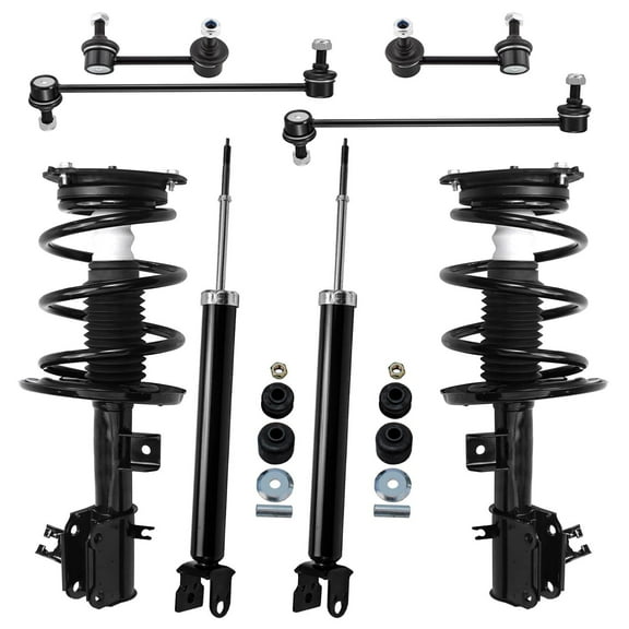 Detroit Axle - 8pc Struts Shocks Kit for 2009-2014 Nissan Maxima Complete 2 Front Struts w/Coil Springs 2 Rear Shock Absorbers 4 Front & Rear Sway Bars Links 2010 2011 2012 2013 Replacement