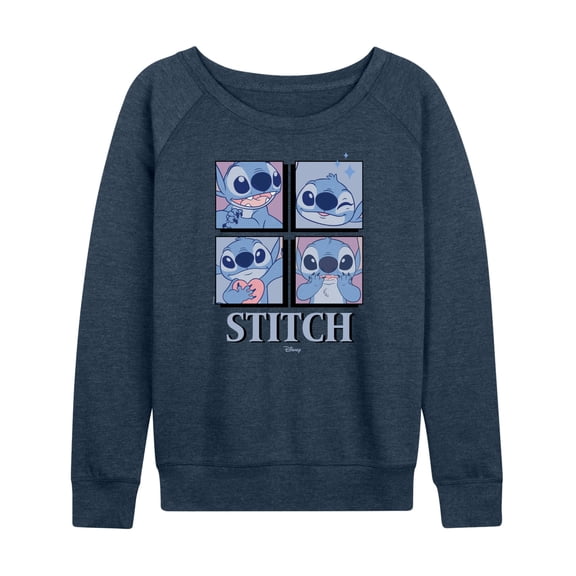 Disney - Lilo & Stitch - All The Expressions of Stitch - Women's Lightweight French Terry Long Sleeve Shirt