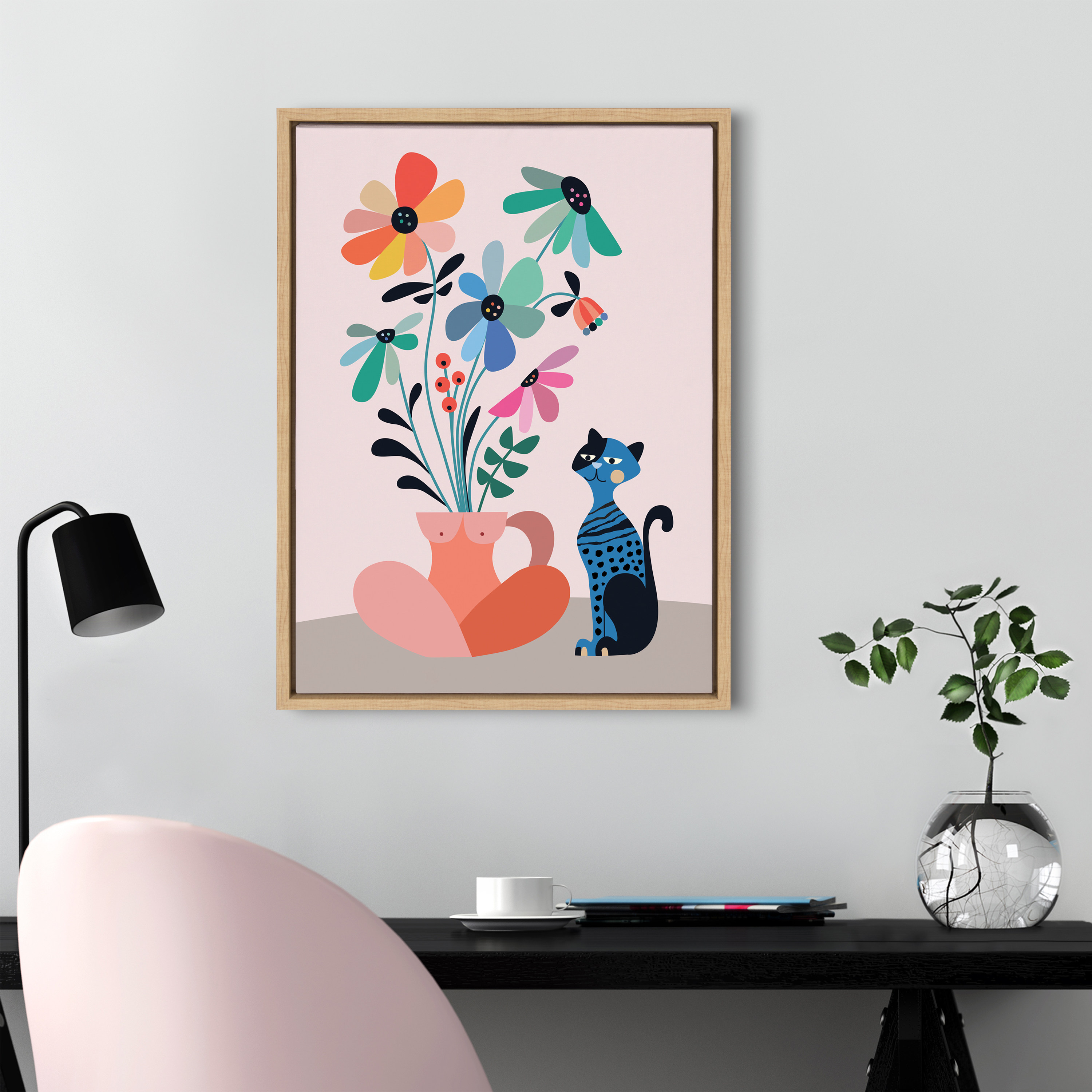 Kate and Laurel Words, Black Framed Canvas Art Print, 18x24