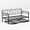 Black, variant on PORKISS LED Twin Daybed with Trundle, Metal Frame, Storage Headboard & Charging Station, Twin Size Bed Frame, No Box Spring Needed, Black+Brown