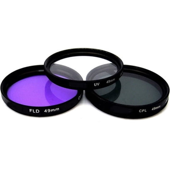 Vivitar 49mm UV, Polarizer & FLD Deluxe Filter Kit (Set of 3 Carrying Case) FK3-49