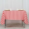 thumbnail image 2 of Efavormart 70" Square Red & White Checkered Wholesale Gingham Polyester Linen Picnic Restaurant Dinner Tablecloth, 2 of 8