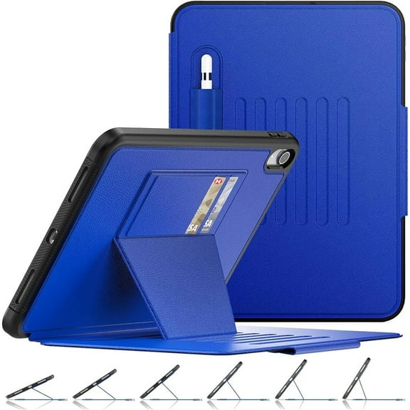 Case for iPad (A16) 11th/10th Generation 11''/10.9'', Strong Magnetic Auto Sleep Shockproof Case with Absorbing Multi-Angles Stand，Model: A3354/A3355/A3356 A2757/A2696/A2777(Blue)