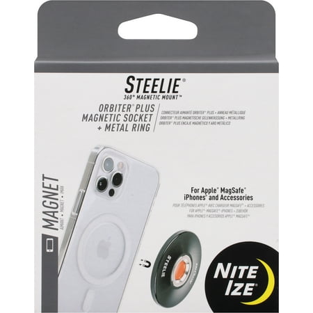 Nite Ize Steelie Orbiter Plus Dash Kit, kompatibel mit MagSafe Autohalterung für iPhone 12, 13, Pro Max, Mini