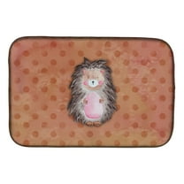 Polkadot Hedgehog Watercolor Dish Drying Mat