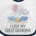 thumbnail image 4 of Inktastic I Love My Great Grandma Cute Elephants in Night Sky Boys or Girls Baby Bib, 4 of 4