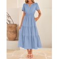 thumbnail image 3 of Vestido ZESICA Summer Casual Midi para Mujer Azul Talla M, 3 of 9