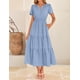 thumbnail image 3 of Vestido ZESICA Summer Casual Midi para Mujer Azul Talla S, 3 of 9