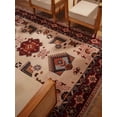 thumbnail image 5 of Rugsotic Carpets Eco-Friendly Handmade Knotted Cream Red Oriental Area Rugs, 6'x9', Rectangle, Silk And Wool, Quick Dry, 5 of 13
