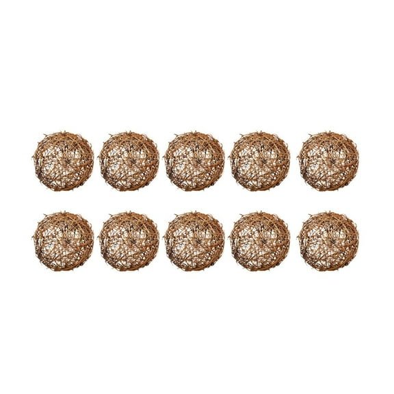 Niceauty 10Pcs Sepaktakraw Style Vine Decor Rattan Pendants for Wall Door and Holiday Ornament