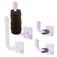 thumbnail image 1 of Paquete de 4 soportes para diadema, accesorios para el cabello, organizador de Scrunchie, ganchos de pared con purpurina transparente, soporte para corbata de pelo, organizador de almacenamiento, 1 of 5