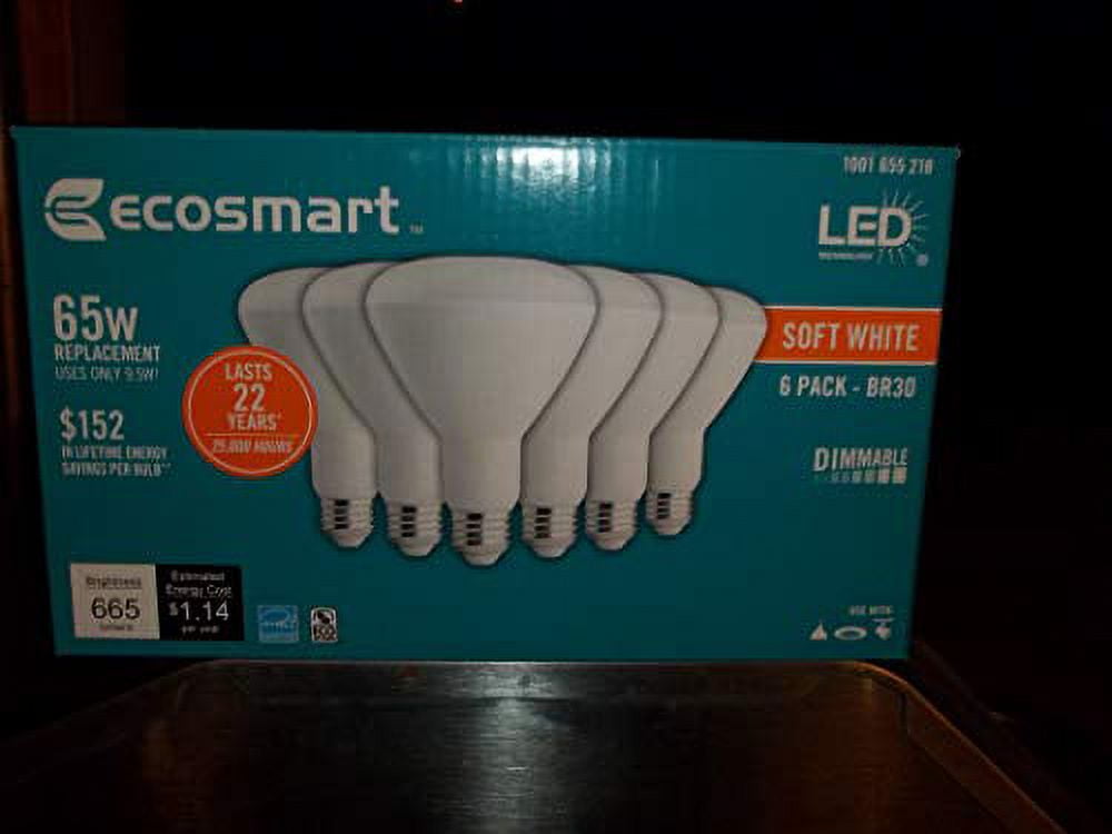 Ls EcoSmart 65W Equivalent Soft White 2700K BR30 LED Light Bulb