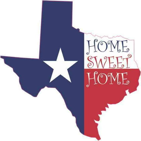 4in x 4in Die Cut Home Sweet Home Texas Sticker Vinyl Car Cup Flag Decal