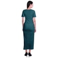 thumbnail image 3 of Moomaya Long Bodycon Maxi Dress For Womens Short&nbsp;Sleeve V neck Printed Jersey T-shirt Dress, 3 of 6